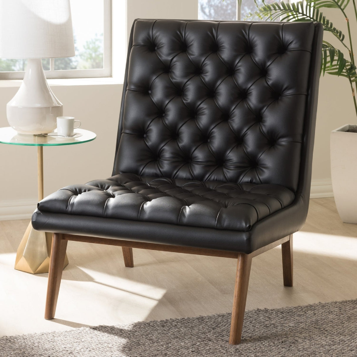   Modern European furniture - Black Leather Inspired Lounge Chair - www.oroa.com | Oroa.com