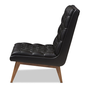   Modern European furniture - Black Leather Inspired Lounge Chair - www.oroa.com | Oroa.com