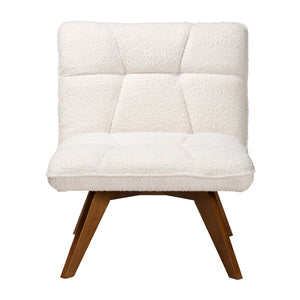   Modern European furniture - Cream Boucle Japandi Accent Chair - www.oroa.com | Oroa.com