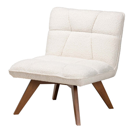   Modern European furniture - Cream Boucle Japandi Accent Chair - www.oroa.com | Oroa.com
