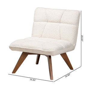   Modern European furniture - Cream Boucle Japandi Accent Chair - www.oroa.com | Oroa.com