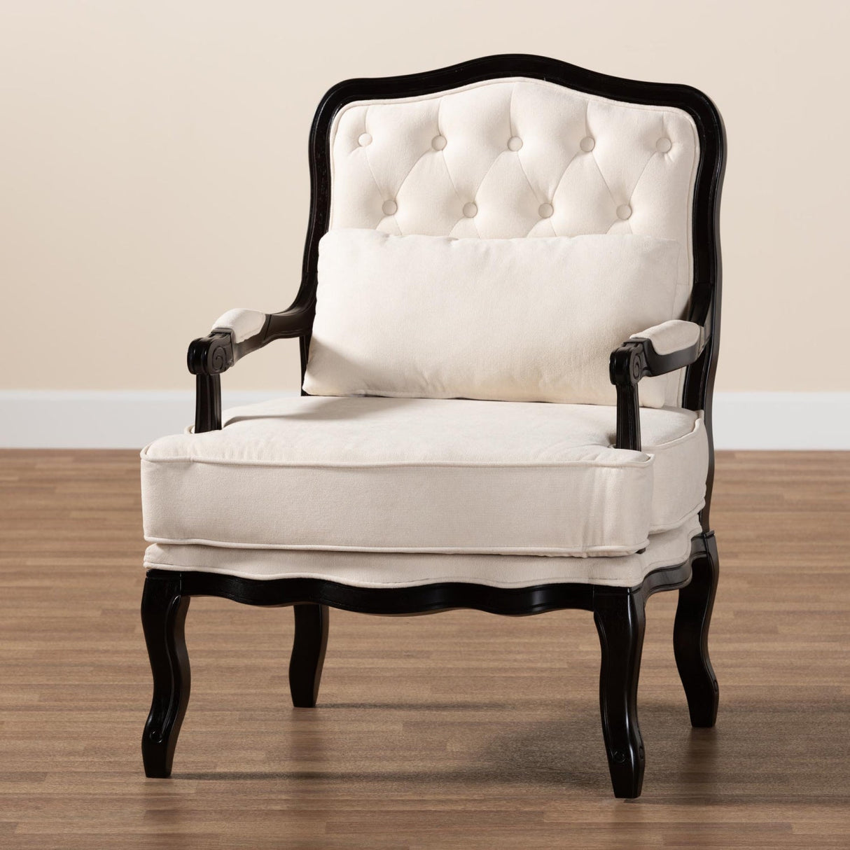   Modern European furniture - Cream Tufted French Accent Chair - www.oroa.com | Oroa.com