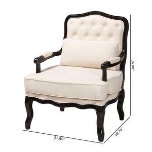   Modern European furniture - Cream Tufted French Accent Chair - www.oroa.com | Oroa.com