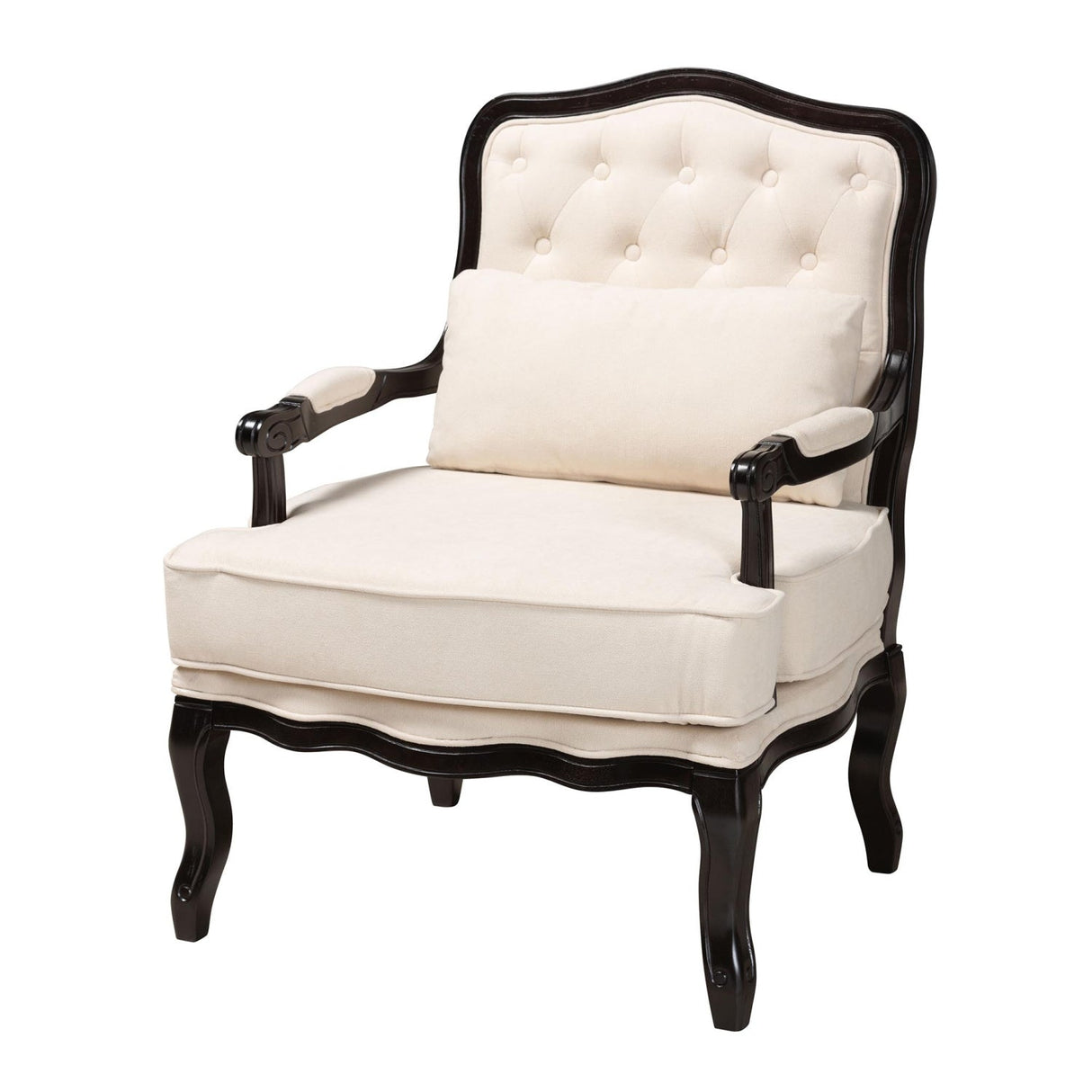   Modern European furniture - Cream Tufted French Accent Chair - www.oroa.com | Oroa.com