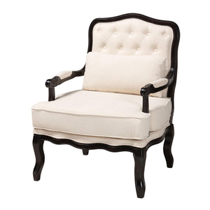   Modern European furniture - Cream Tufted French Accent Chair - www.oroa.com | Oroa.com