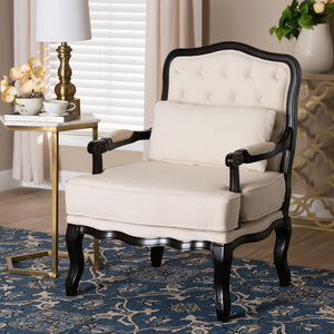   Modern European furniture - Cream Tufted French Accent Chair - www.oroa.com | Oroa.com