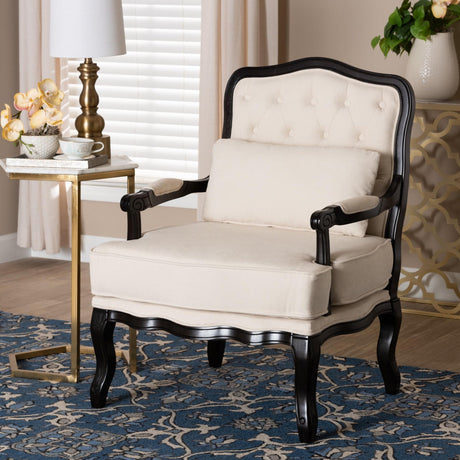   Modern European furniture - Cream Tufted French Accent Chair - www.oroa.com | Oroa.com