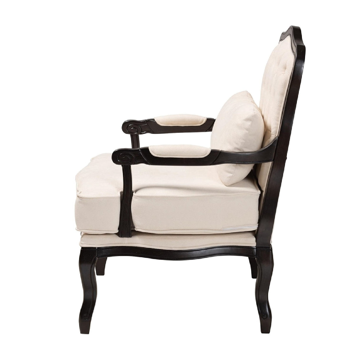   Modern European furniture - Cream Tufted French Accent Chair - www.oroa.com | Oroa.com