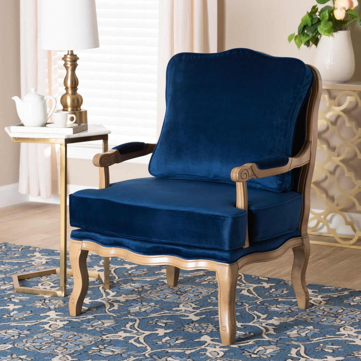   Modern European furniture - Blue Fabric Accent Chair - www.oroa.com | Oroa.com
