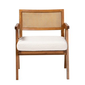   Modern European furniture - Japandi Cream Boucle Lounge Chair - www.oroa.com | Oroa.com