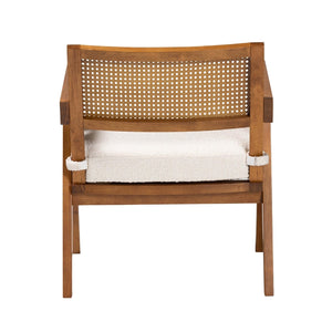   Modern European furniture - Japandi Cream Boucle Lounge Chair - www.oroa.com | Oroa.com