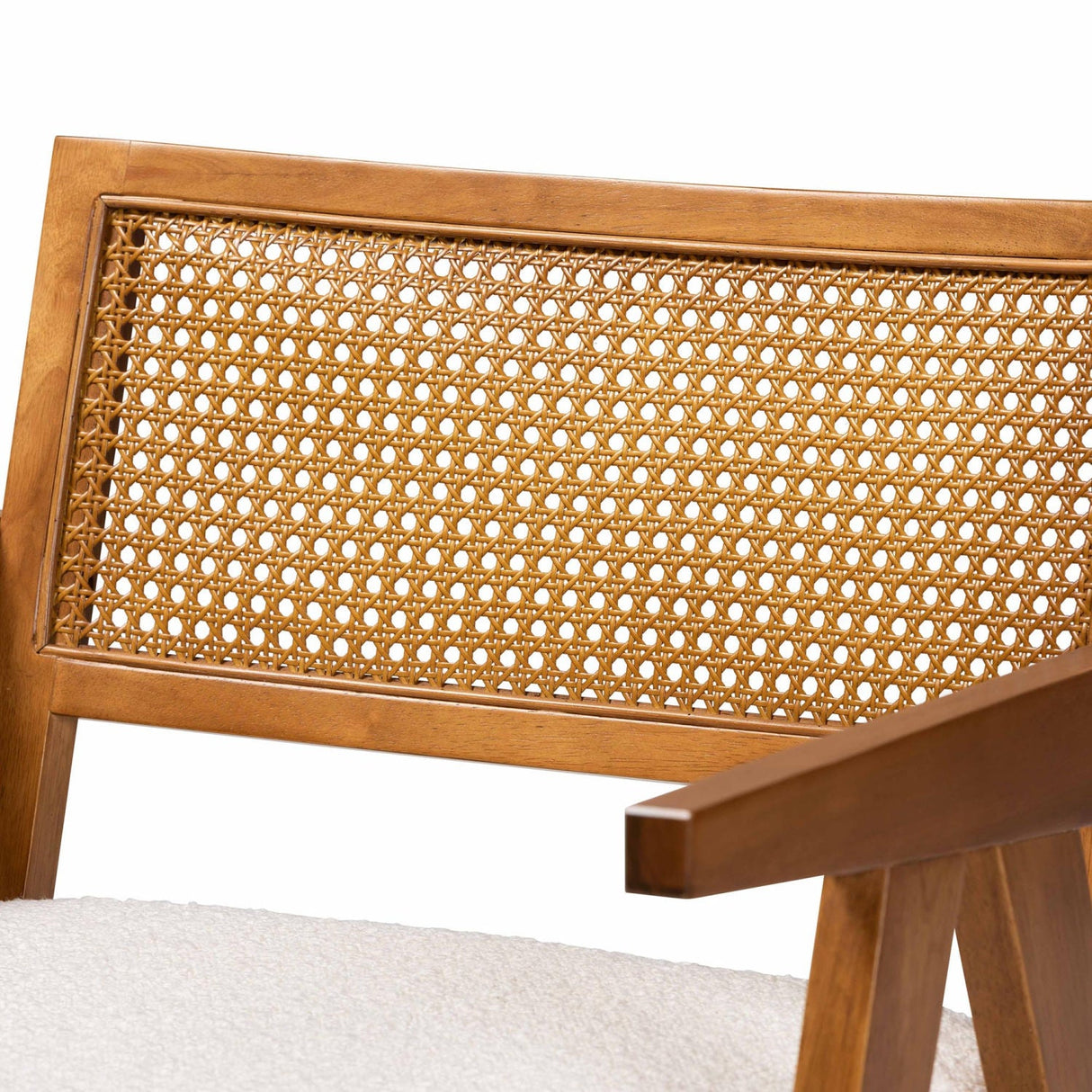   Modern European furniture - Japandi Cream Boucle Lounge Chair - www.oroa.com | Oroa.com