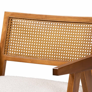  Modern European furniture - Japandi Cream Boucle Lounge Chair - www.oroa.com | Oroa.com