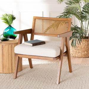   Modern European furniture - Japandi Cream Boucle Lounge Chair - www.oroa.com | Oroa.com