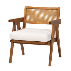   Modern European furniture - Japandi Cream Boucle Lounge Chair - www.oroa.com | Oroa.com