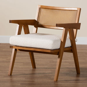   Modern European furniture - Japandi Cream Boucle Lounge Chair - www.oroa.com | Oroa.com