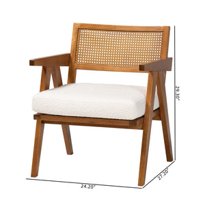   Modern European furniture - Japandi Cream Boucle Lounge Chair - www.oroa.com | Oroa.com