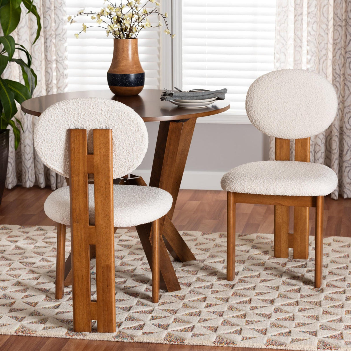   Modern European furniture - Boucle Japandi Dining Chairs 2 - www.oroa.com | Oroa.com