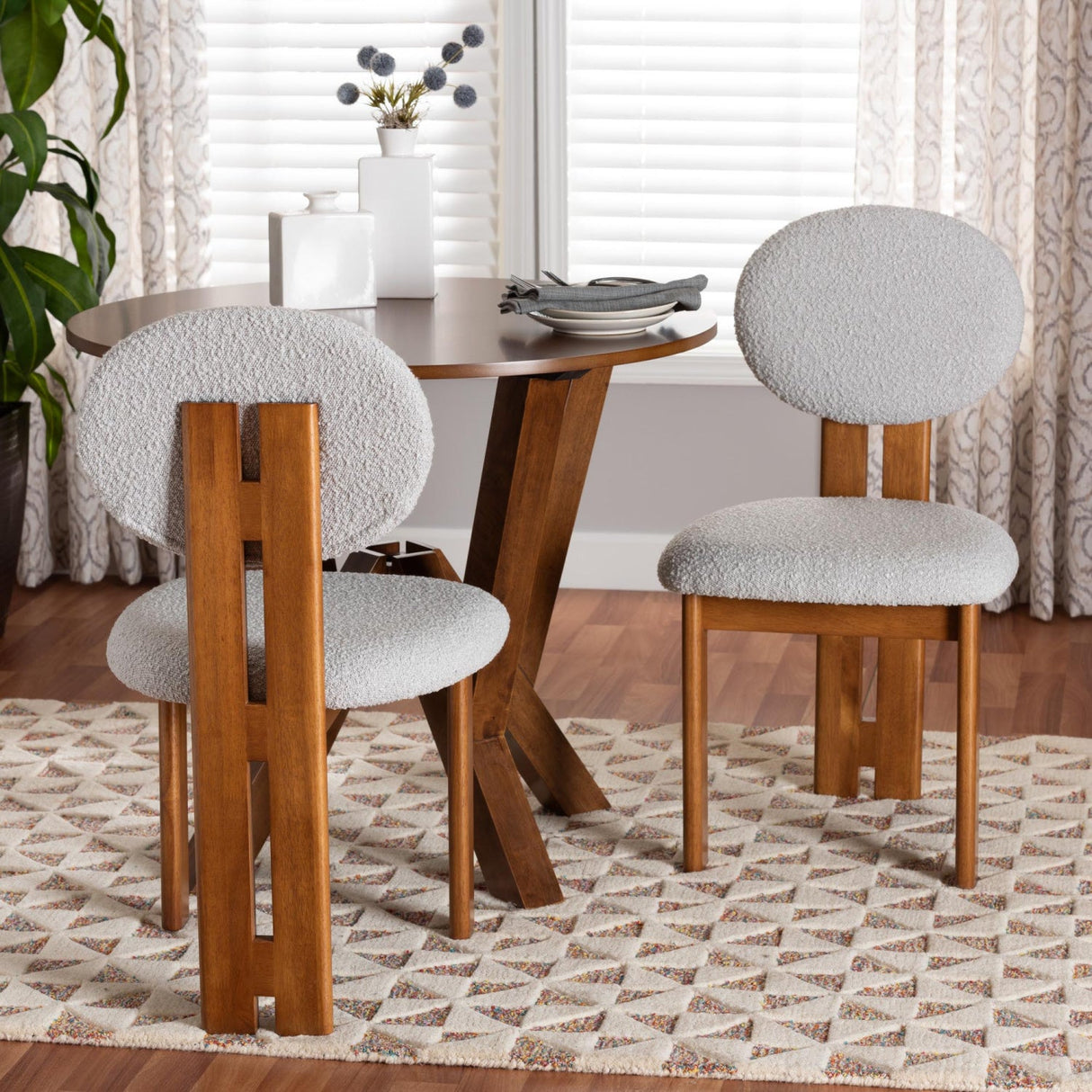   Modern European furniture - Boucle Japandi Dining Chairs 2 - www.oroa.com | Oroa.com