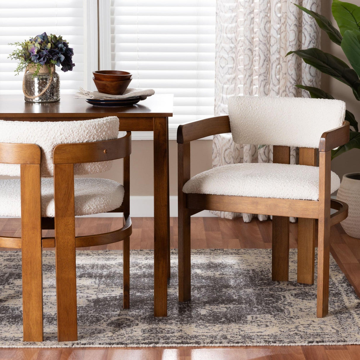   Modern European furniture - Cream Boucle Dining Chair - www.oroa.com | Oroa.com
