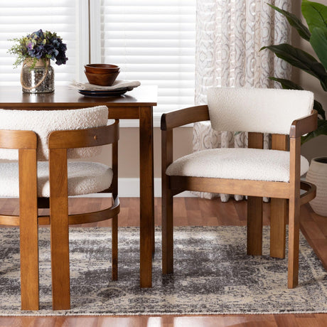   Modern European furniture - Cream Boucle Dining Chair - www.oroa.com | Oroa.com