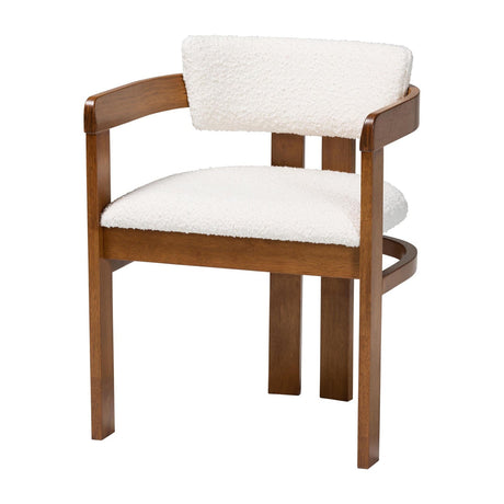   Modern European furniture - Cream Boucle Dining Chair - www.oroa.com | Oroa.com