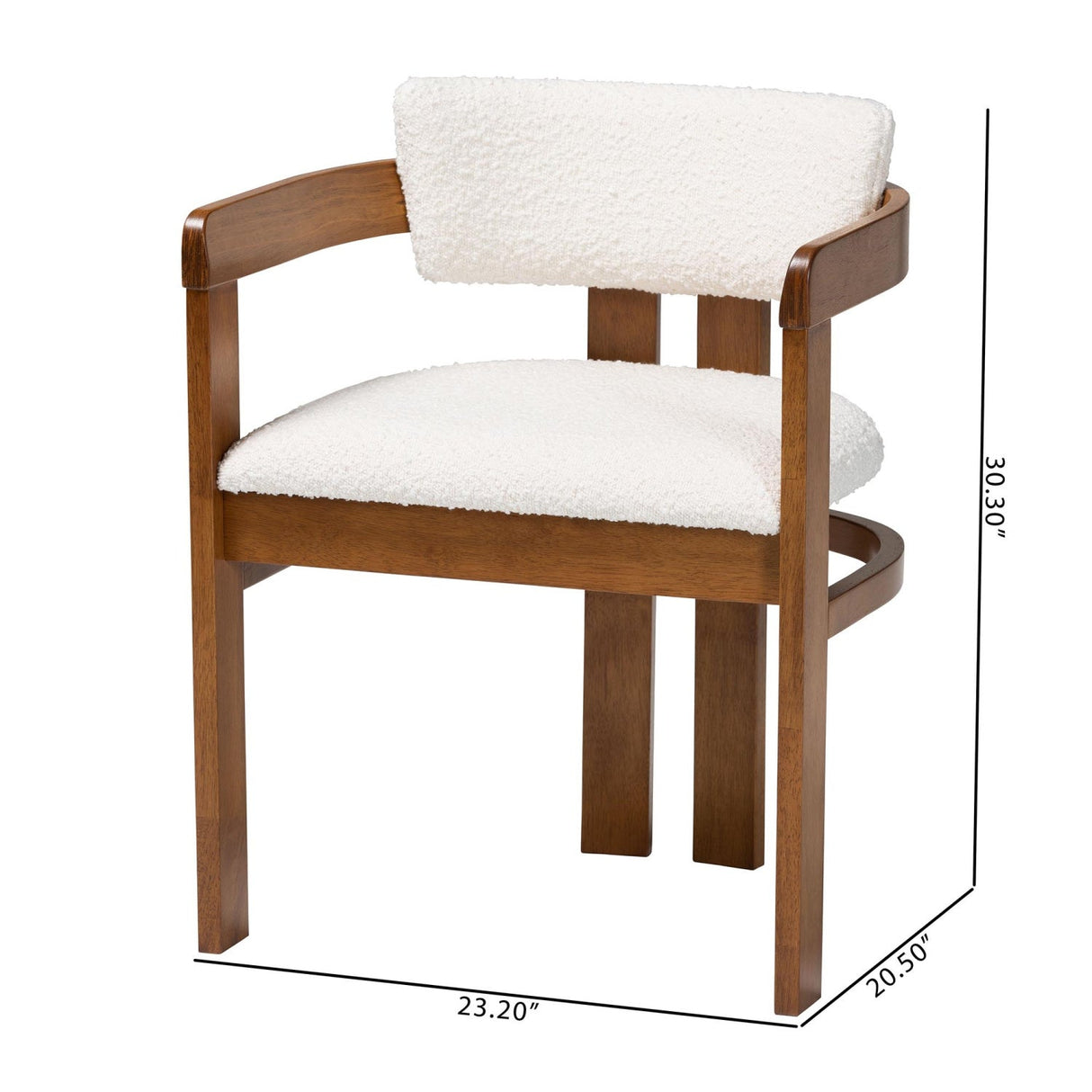   Modern European furniture - Cream Boucle Dining Chair - www.oroa.com | Oroa.com