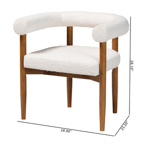   Modern European furniture - Cream Boucle Dining Chair - www.oroa.com | Oroa.com