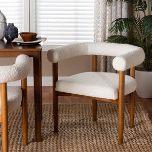  Modern European furniture - Cream Boucle Dining Chair - www.oroa.com | Oroa.com