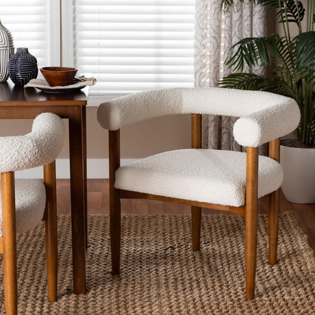   Modern European furniture - Cream Boucle Dining Chair - www.oroa.com | Oroa.com