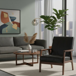   Modern European furniture - Panel Stitched Leather Inspired Lounge Chair - www.oroa.com | Oroa.com