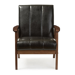   Modern European furniture - Panel Stitched Leather Inspired Lounge Chair - www.oroa.com | Oroa.com