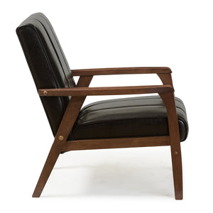   Modern European furniture - Panel Stitched Leather Inspired Lounge Chair - www.oroa.com | Oroa.com