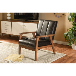   Modern European furniture - Panel Stitched Leather Inspired Lounge Chair - www.oroa.com | Oroa.com