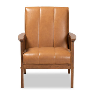   Modern European furniture - Tan Leather Effect Lounge Chair - www.oroa.com | Oroa.com
