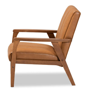   Modern European furniture - Tan Leather Effect Lounge Chair - www.oroa.com | Oroa.com