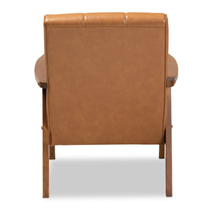   Modern European furniture - Tan Leather Effect Lounge Chair - www.oroa.com | Oroa.com