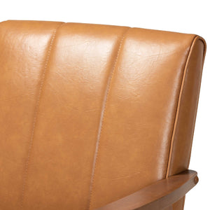   Modern European furniture - Tan Leather Effect Lounge Chair - www.oroa.com | Oroa.com