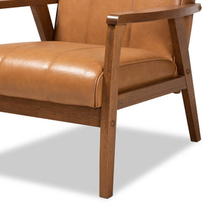   Modern European furniture - Tan Leather Effect Lounge Chair - www.oroa.com | Oroa.com
