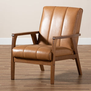   Modern European furniture - Tan Leather Effect Lounge Chair - www.oroa.com | Oroa.com
