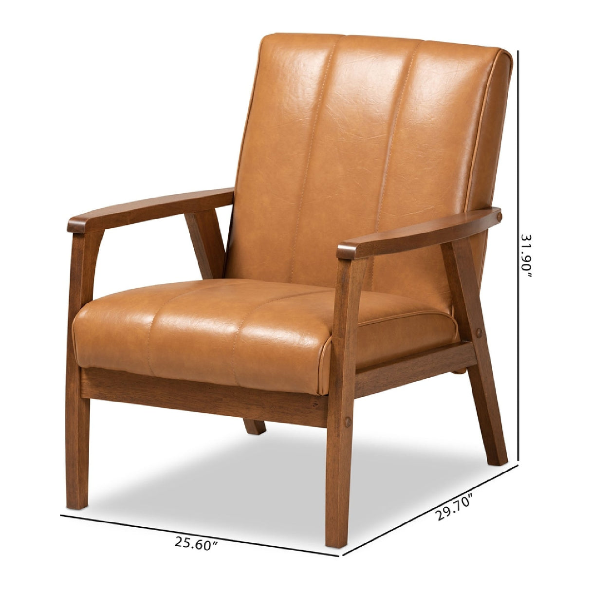   Modern European furniture - Tan Leather Effect Lounge Chair - www.oroa.com | Oroa.com