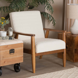   Modern European furniture - Channeled Cream Boucle Lounge Chair - www.oroa.com | Oroa.com