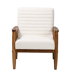   Modern European furniture - Channeled Cream Boucle Lounge Chair - www.oroa.com | Oroa.com