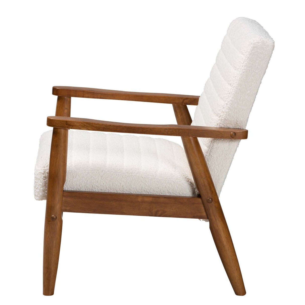   Modern European furniture - Channeled Cream Boucle Lounge Chair - www.oroa.com | Oroa.com