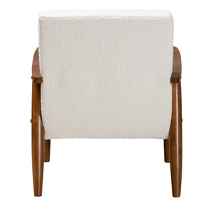   Modern European furniture - Channeled Cream Boucle Lounge Chair - www.oroa.com | Oroa.com