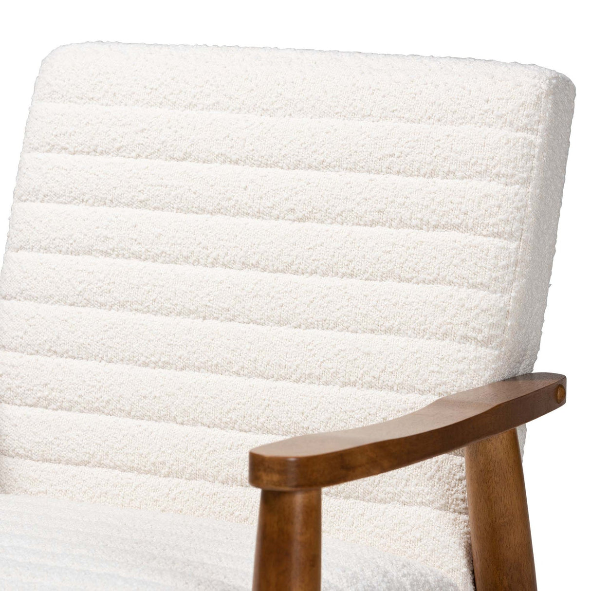   Modern European furniture - Channeled Cream Boucle Lounge Chair - www.oroa.com | Oroa.com