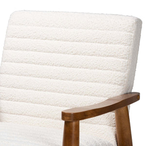   Modern European furniture - Channeled Cream Boucle Lounge Chair - www.oroa.com | Oroa.com