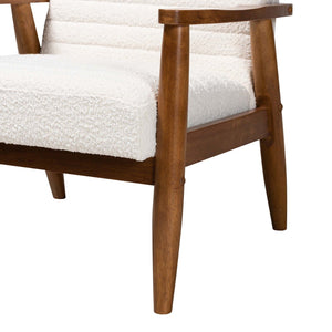   Modern European furniture - Channeled Cream Boucle Lounge Chair - www.oroa.com | Oroa.com