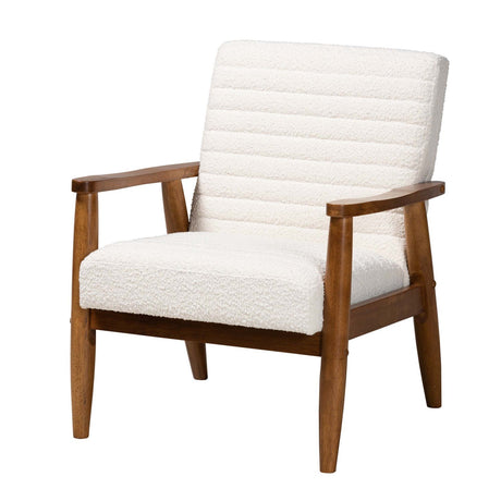   Modern European furniture - Channeled Cream Boucle Lounge Chair - www.oroa.com | Oroa.com