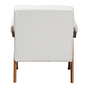   Modern European furniture - Cream Boucle Japandi Accent Armchair - www.oroa.com | Oroa.com